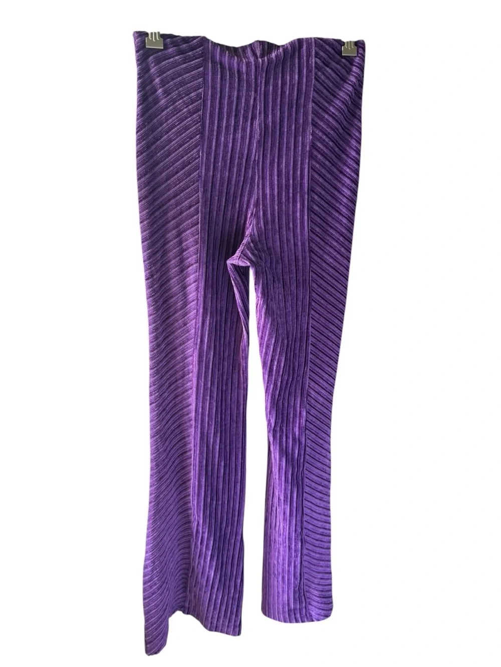 Free People Deep Purple Pleated Wide-Leg Pants